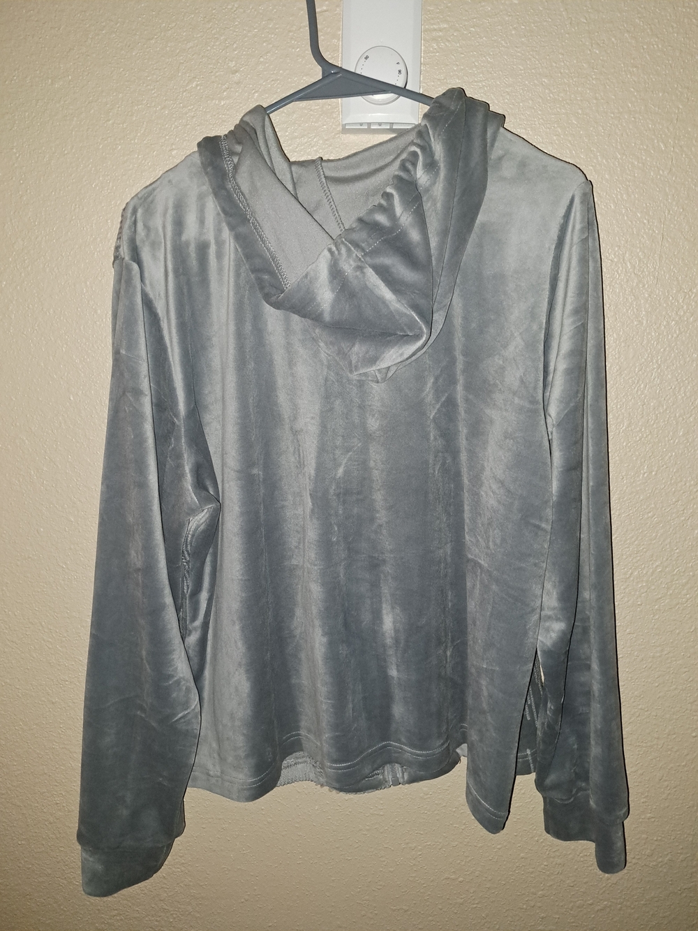 Ashley Stewart Gray Sequin Velour Hoodie - Picture 2 of 4